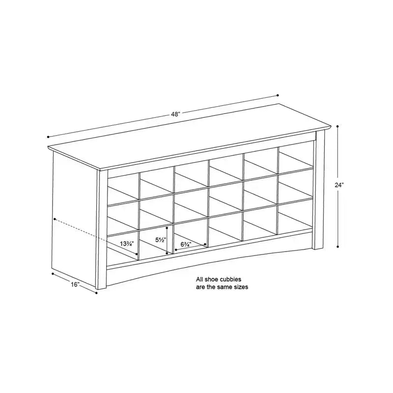 Banc à chaussures 18 paires - Prepac