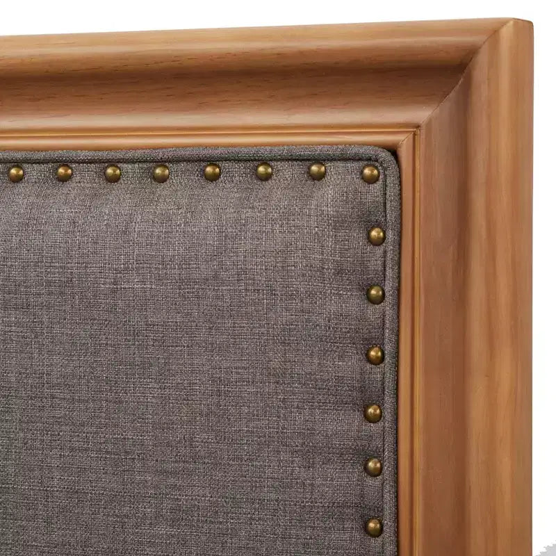 Lit capitonné et en bois rustique Queen Shaye - Buylateral