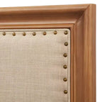 Lit capitonné et en bois rustique Queen Shaye - Buylateral
