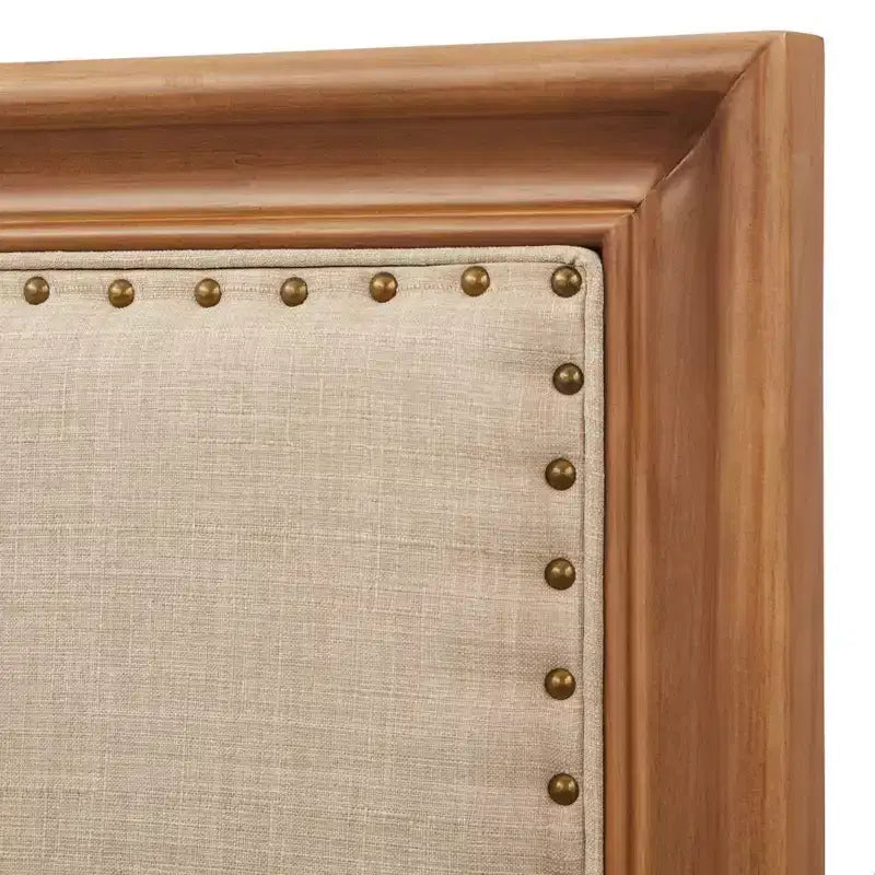Lit capitonné et en bois rustique Queen Shaye - Buylateral