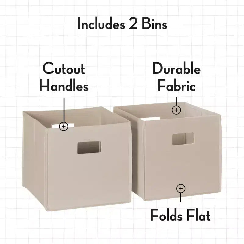 Organisateur de rangement pour jouets RiverRidge Kids' CatchAll Playroom 35 avec 3 casiers et 2 compartiments de rangement blanc avec 2 bacs en tissu