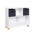Organisateur de rangement pour jouets RiverRidge Kids' CatchAll Playroom 35 avec 3 casiers et 2 compartiments de rangement blanc avec 2 bacs en tissu