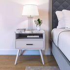 Table de chevet Maddox Mid-Century Modern avec plateau en marbre - Eco Dream
