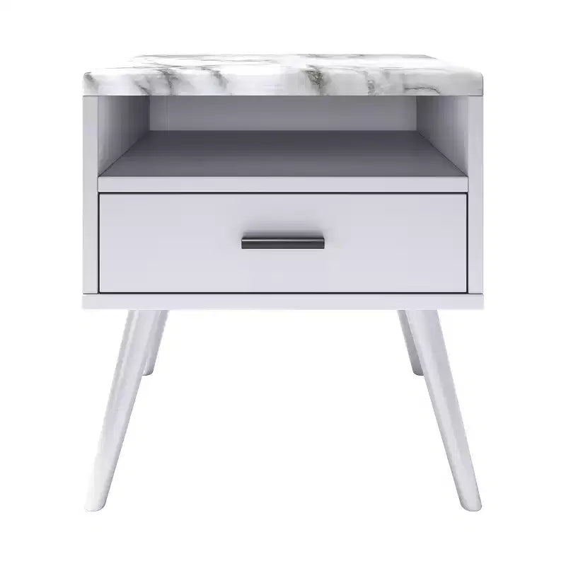 Table de chevet Maddox Mid-Century Modern avec plateau en marbre - Eco Dream