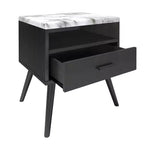 Table de chevet Maddox Mid-Century Modern avec plateau en marbre - Eco Dream