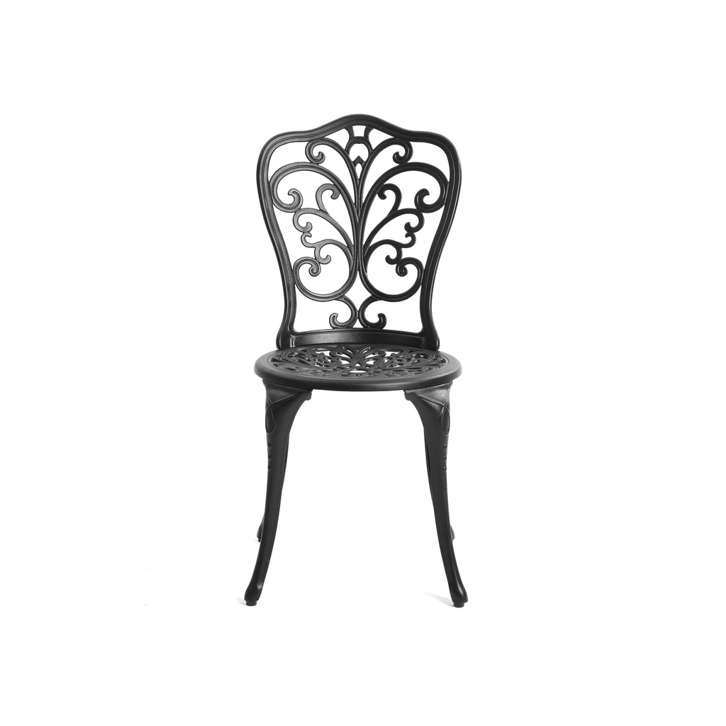Table et chaises de patio extérieur en aluminium 3 pièces avec trou pour parasol