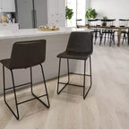 Tabourets de bar Merrick Lane de 61 cm de hauteur avec siège baquet en similicuir, lot de 2