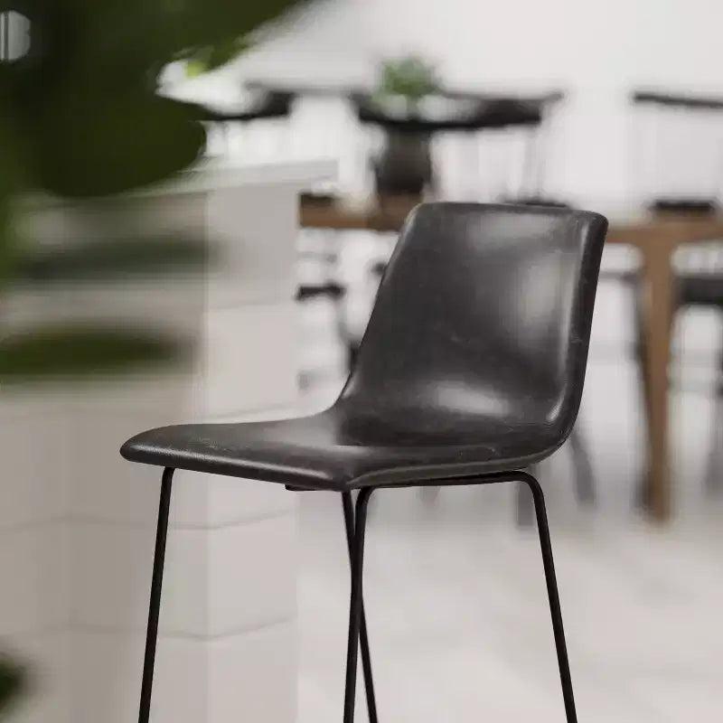 Tabourets de bar Merrick Lane de 61 cm de hauteur avec siège baquet en similicuir, lot de 2