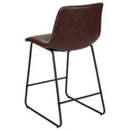 Tabourets de bar Merrick Lane de 61 cm de hauteur avec siège baquet en similicuir, lot de 2
