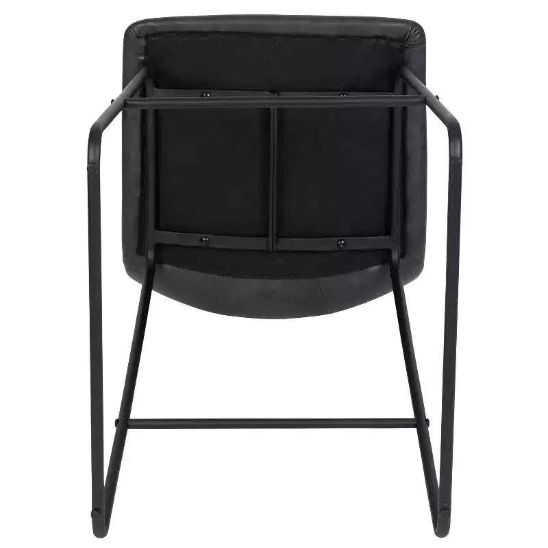 Tabourets de bar Merrick Lane de 61 cm de hauteur avec siège baquet en similicuir, lot de 2
