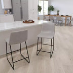 Tabourets de bar Merrick Lane de 61 cm de hauteur avec siège baquet en similicuir, lot de 2