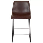 Tabourets de bar Merrick Lane de 61 cm de hauteur avec siège baquet en similicuir, lot de 2