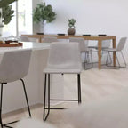 Tabourets de bar Merrick Lane de 61 cm de hauteur avec siège baquet en similicuir, lot de 2