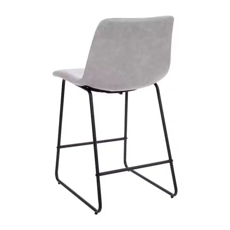 Tabourets de bar Merrick Lane de 61 cm de hauteur avec siège baquet en similicuir, lot de 2