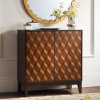 55 Downing Street Warner Commode d'appoint moderne en bois à 2 portes