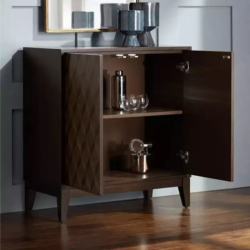 55 Downing Street Warner Commode d'appoint moderne en bois à 2 portes
