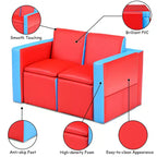 Ensemble canapé-table-chaise multifonctionnel 2 places pour enfants Costway avec boîte de rangement