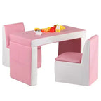 Ensemble canapé-table-chaise multifonctionnel 2 places pour enfants Costway avec boîte de rangement