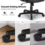 Costway Chaise de bureau exécutive en cuir réglable avec accoudoirs