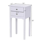 Costway Table d'appoint Table de chevet Meuble d'appoint avec 2 tiroirs Blanc