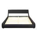 Costway Full Faux Leather Upholstered Platform Bed Adjustable Headboard Black