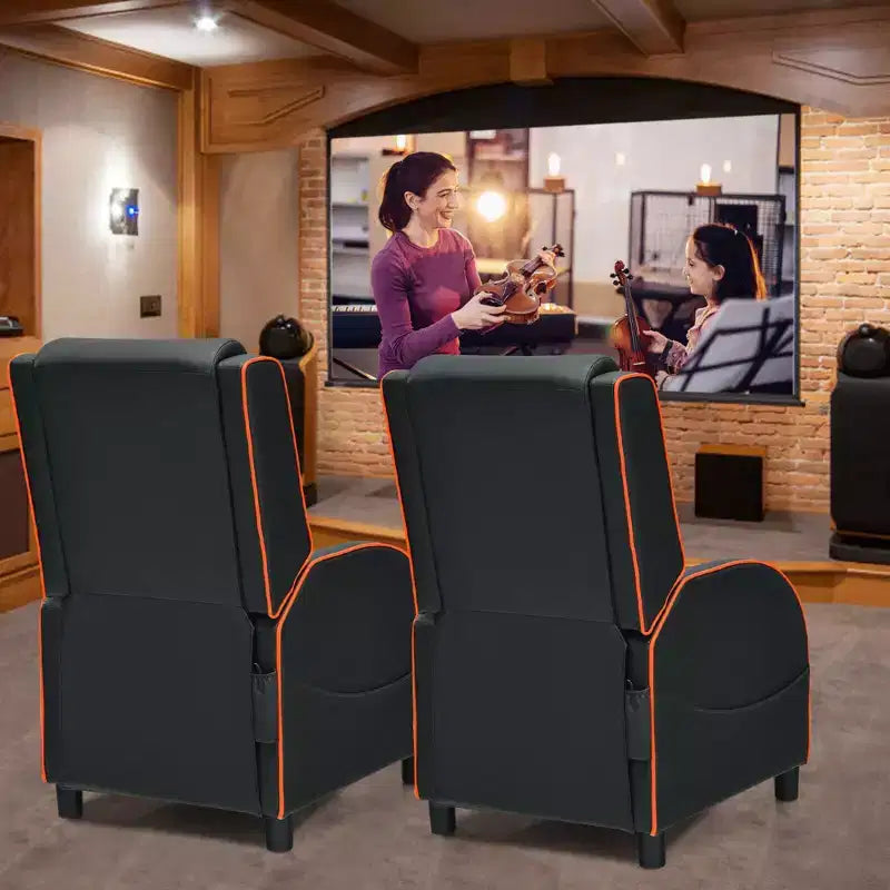 Fauteuil Inclinable de Massage Gamer en Cuir Costway, Siège de Cinéma Maison Monoplace