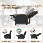 Fauteuil Inclinable de Massage Gamer en Cuir Costway, Siège de Cinéma Maison Monoplace