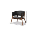 Ensemble de 2 fauteuils d'appoint Baron en tissu et bois pour salon - Baxton Studio