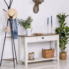 Console d'entrée HOMCOM avec tiroir de rangement, étagère inférieure et construction solide et robuste, Blanc
