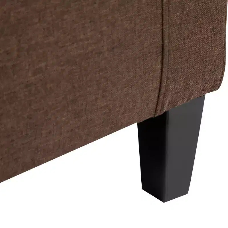 Banc de rangement ottoman en lin HOMCOM avec couvercle relevable, ottoman rectangulaire capitonné pour salon, entrée ou chambre à coucher