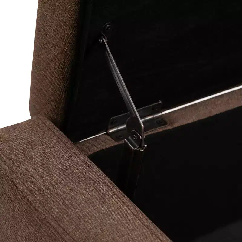 Banc de rangement ottoman en lin HOMCOM avec couvercle relevable, ottoman rectangulaire capitonné pour salon, entrée ou chambre à coucher