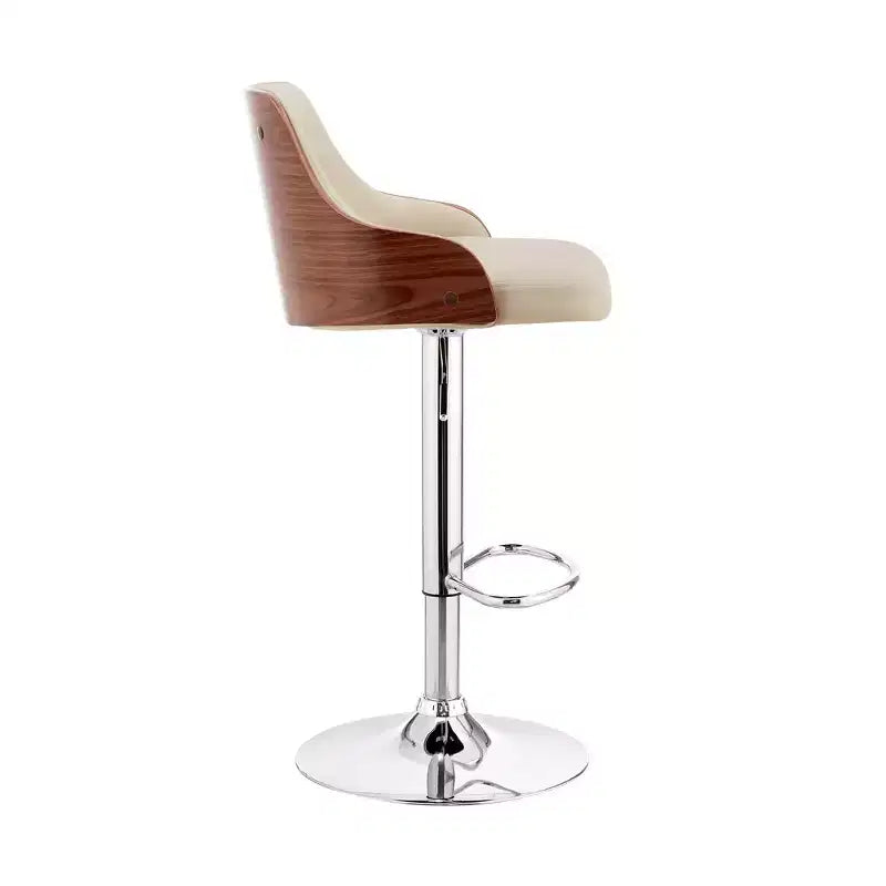 Tabouret de bar réglable Asher, hauteur comptoir, avec finition chromée et similicuir - Armen Living