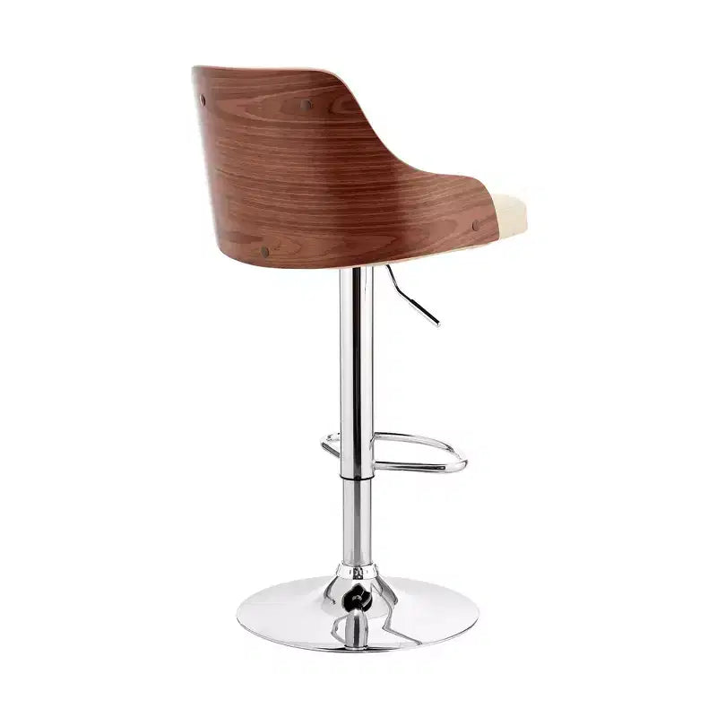 Tabouret de bar réglable Asher, hauteur comptoir, avec finition chromée et similicuir - Armen Living