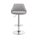 Tabouret de bar réglable Asher, hauteur comptoir, avec finition chromée et similicuir - Armen Living