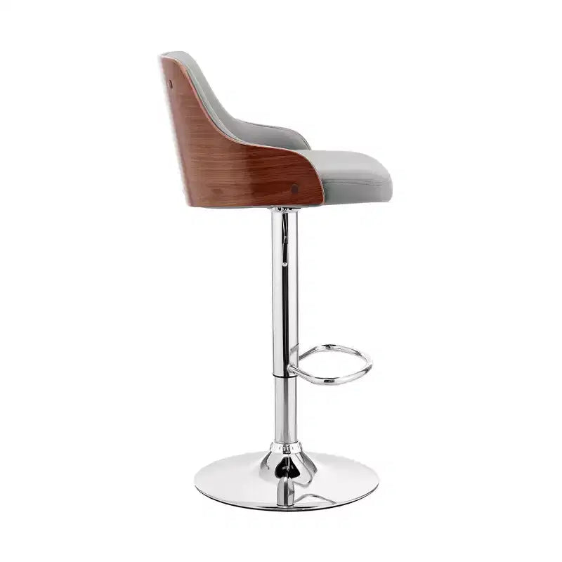 Tabouret de bar réglable Asher, hauteur comptoir, avec finition chromée et similicuir - Armen Living