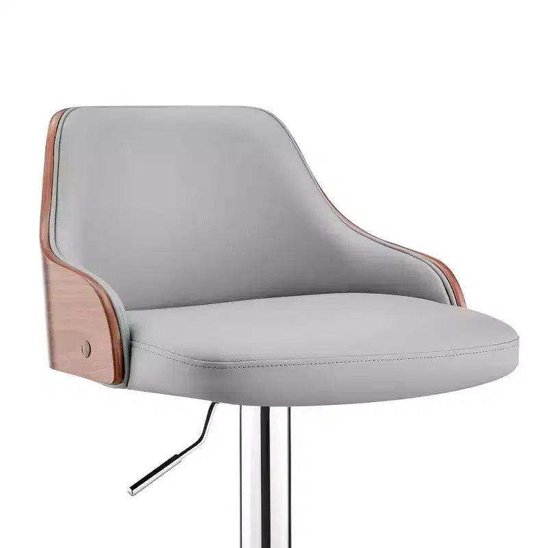 Tabouret de bar réglable Asher, hauteur comptoir, avec finition chromée et similicuir - Armen Living