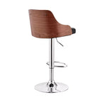 Tabouret de bar réglable Asher, hauteur comptoir, avec finition chromée et similicuir - Armen Living