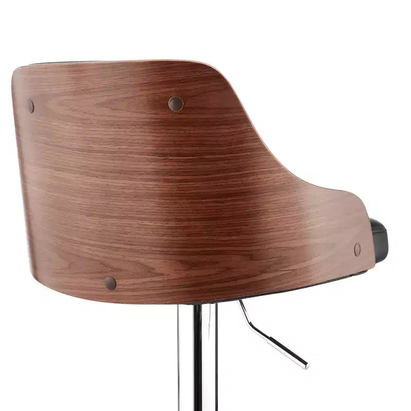 Tabouret de bar réglable Asher, hauteur comptoir, avec finition chromée et similicuir - Armen Living