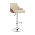 Tabouret de bar réglable Asher, hauteur comptoir, avec finition chromée et similicuir - Armen Living