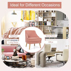Fauteuil d'appoint Costway en velours, fauteuil simple avec pieds en bois d'hévéa, rose/vert/gris