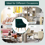 Fauteuil d'appoint Costway en velours, fauteuil simple avec pieds en bois d'hévéa, rose/vert/gris
