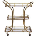 Uttermost Stassi 33 Wide Antiqued Gold Serving Bar Cart