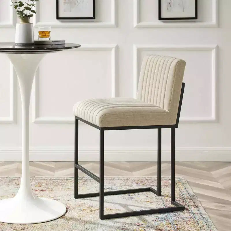 Tabouret de bar à hauteur de comptoir en tissu touffeté Indulge Channel - Modway