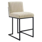 Indulge Channel Tufted Fabric Counter Height Barstool - Modway