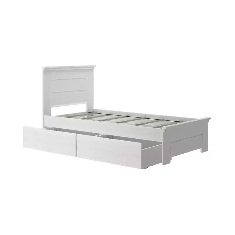 Lit double Max & Lily avec tiroirs de rangement, lit plateforme en bois massif pour enfants