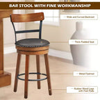 Costway Lot de 2/4 tabourets de bar pivotants de 64,8 cm avec pieds en bois d'hévéa