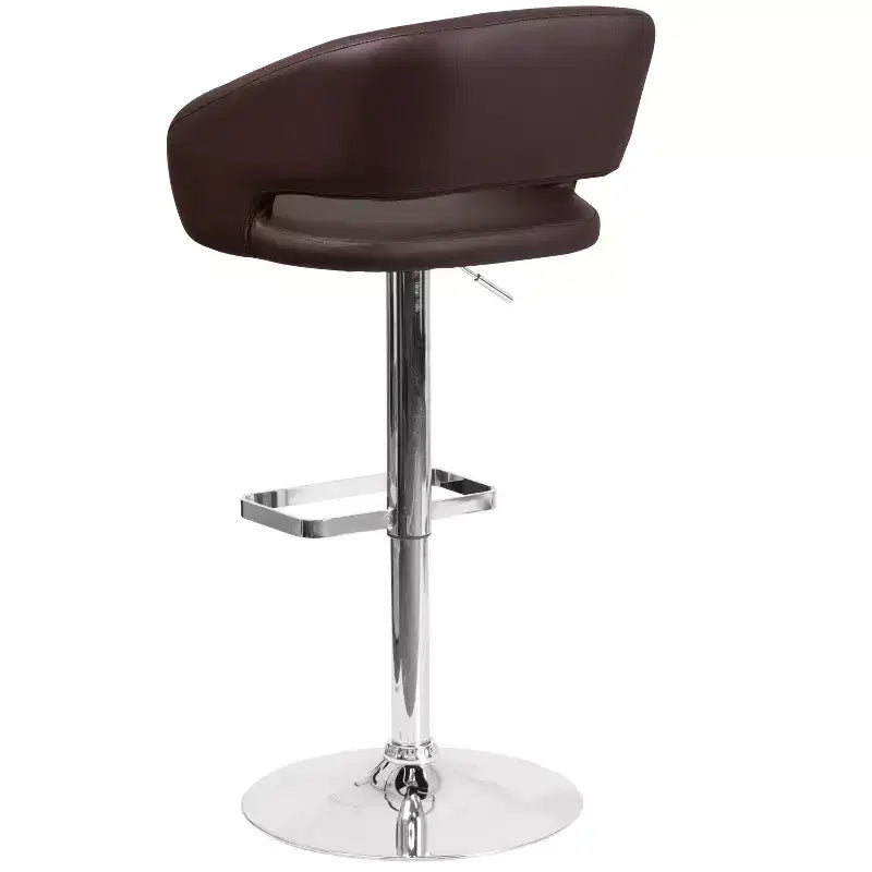 Merrick Lane Tabouret de bar moderne à dossier mi-hauteur arrondi avec siège pivotant réglable en hauteur