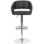 Merrick Lane Tabouret de bar moderne à dossier mi-hauteur arrondi avec siège pivotant réglable en hauteur