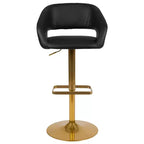 Merrick Lane Tabouret de bar moderne à dossier mi-hauteur arrondi avec siège pivotant réglable en hauteur
