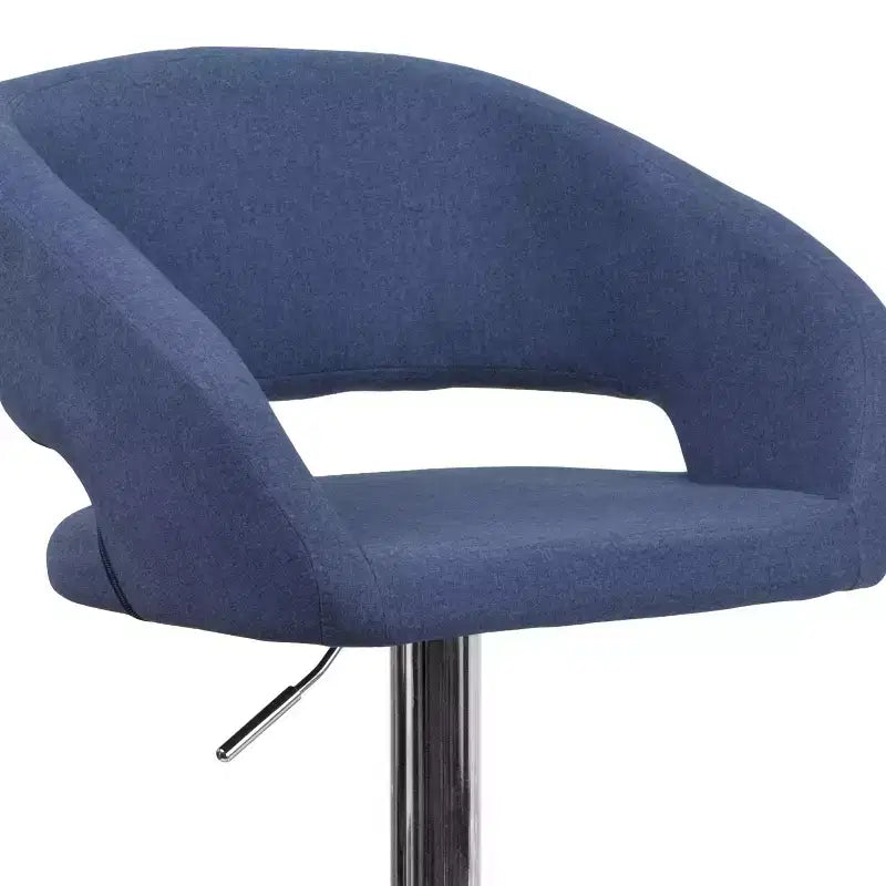 Merrick Lane Tabouret de bar moderne à dossier mi-hauteur arrondi avec siège pivotant réglable en hauteur